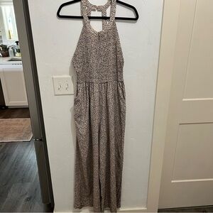 Jessica Simpson Cheetah Print Wide Leg Jumpsuit Large